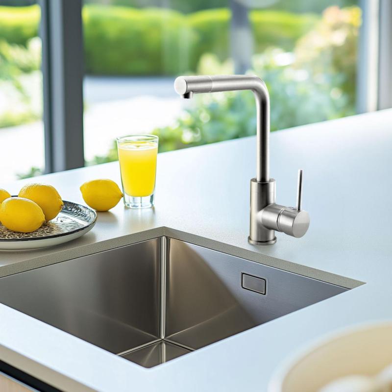 Ausmann Lavea kuchyňská baterie nerezová s otočným výtokem a otočným perlátorem 1208957160