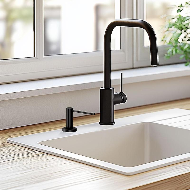 Quadri Swindon Luxe Vestavěný Dávkovač Mýdla matná černá, doplňování shora 1208957213