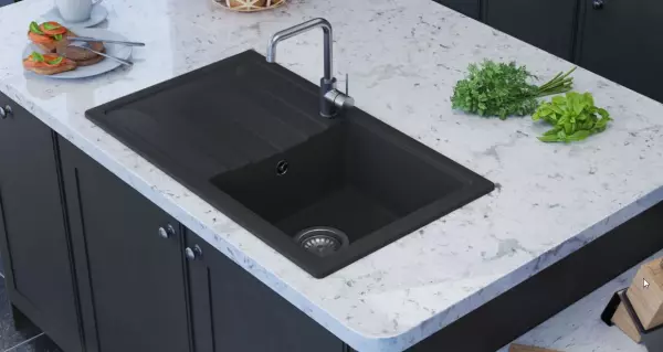 GraniteMy Smart extra mělký granitový vestavný černý dřez 76x44cm s odkapávačem oboustranný 1208957353