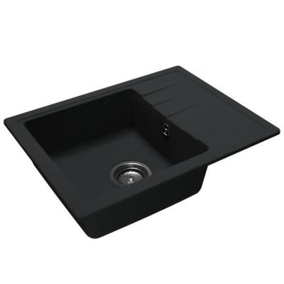 GraniteMy Smart extra mělký žulový dřez černý 58x44cm s odkapávačem oboustranný 1208957354
