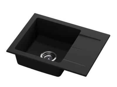GraniteMy Smart extra mělký žulový dřez černý 58x44cm s odkapávačem oboustranný 1208957354