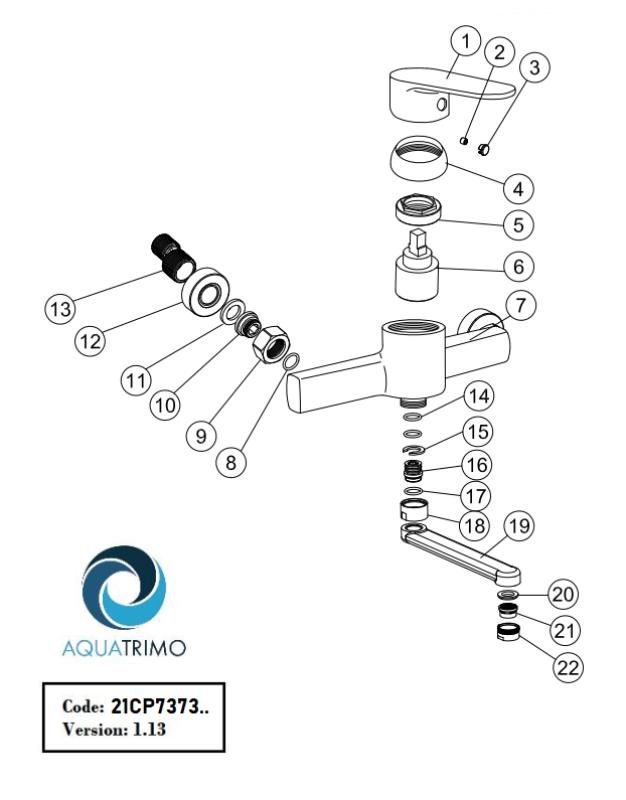 AquaTrimo Chopin nástěnná baterie s jednou pákou, kuchyňská směšovací baterie chrom 21CP7373CM