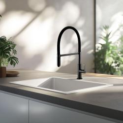Ausmann Lavea kuchyňská baterie gun metal PVD grafit s otočným a flexibilním výtokem 1208957437