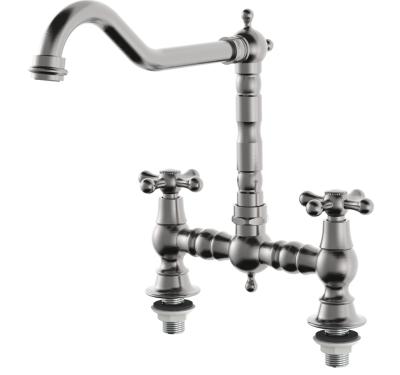 AquaTrimo Windsor 2-otvorová klasická kuchyňská nostalgická můstková kuchyňská baterie s kolenním výtokem chrom 21WS7653CM