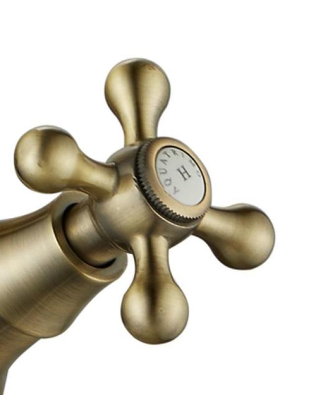 AquaTrimo Windsor 2-otvorová klasická kuchyňská nostalgická mostová kuchyňská baterie s úhlovým výtokem bronz 21WS7653BN