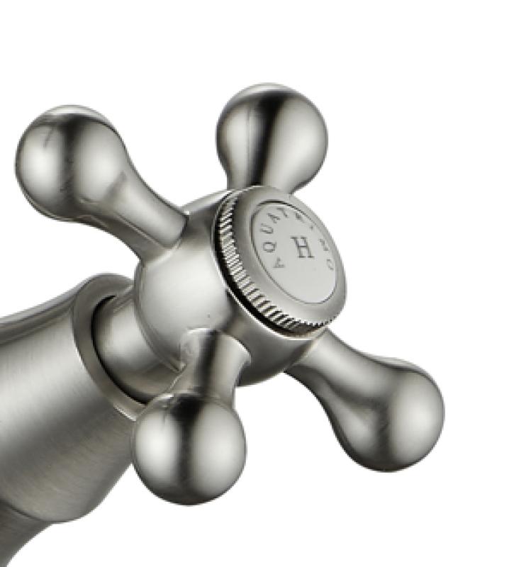 AquaTrimo Windsor 2-otvorová klasická kuchyňská nostalgická mostní kuchyňská baterie s pravoúhlým výtokem nerez 21WS7653NM