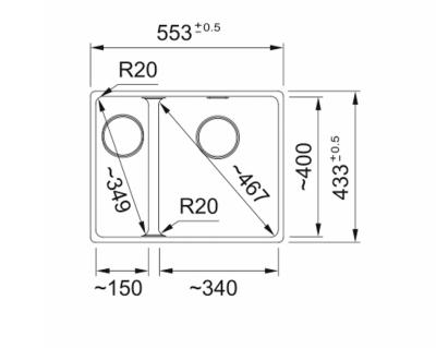 Franke Maris MRG 160-34-15 Fragranite Polar white dřez Pravý dřez pro montáž pod pracovní desku