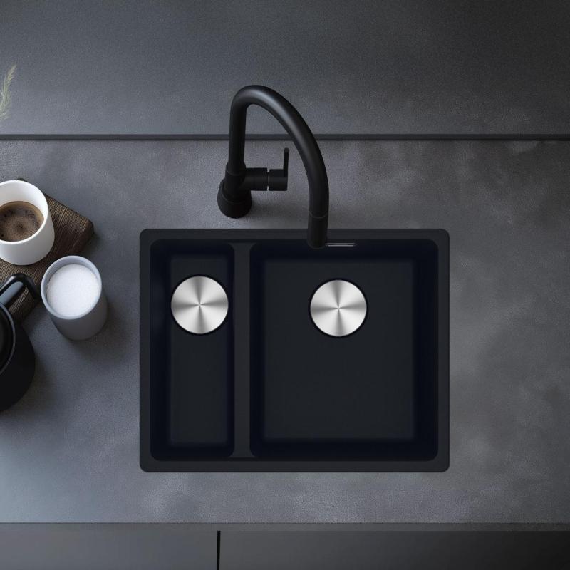 Franke Maris MRG 260-34-15 Fragranite Matný černý dřez Levý dřez pro rovnou montáž