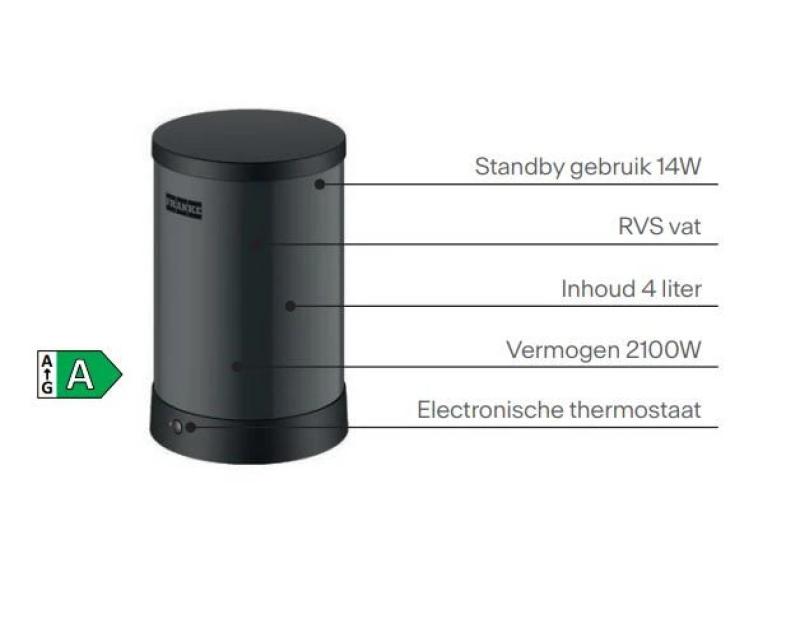 Franke Maris vodní hub 4L boiler 3-1 s dotykovou elektronickou kohoutkem na vařící vodu matná černá s vodním hub mísící sadou 1208957949