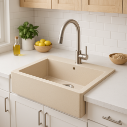 Aquadesign Farmhouse vestavný nebo na pracovní desku žulový dřez béžový písek 58x49cm 1208958164