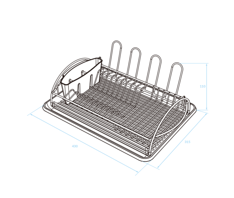 EPKA Dish černá odkapávač na nádobí, ocel 43x110x31,5 cm 1208958243
