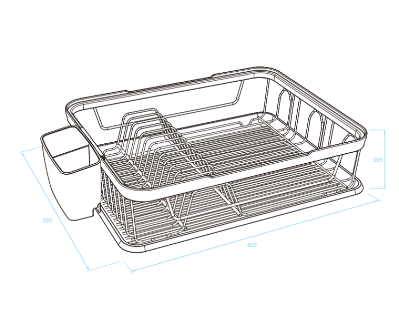 EPKA Dish černý/růžové zlato odkapávač na nádobí ocel 43,3x10,5x32cm 1208958247
