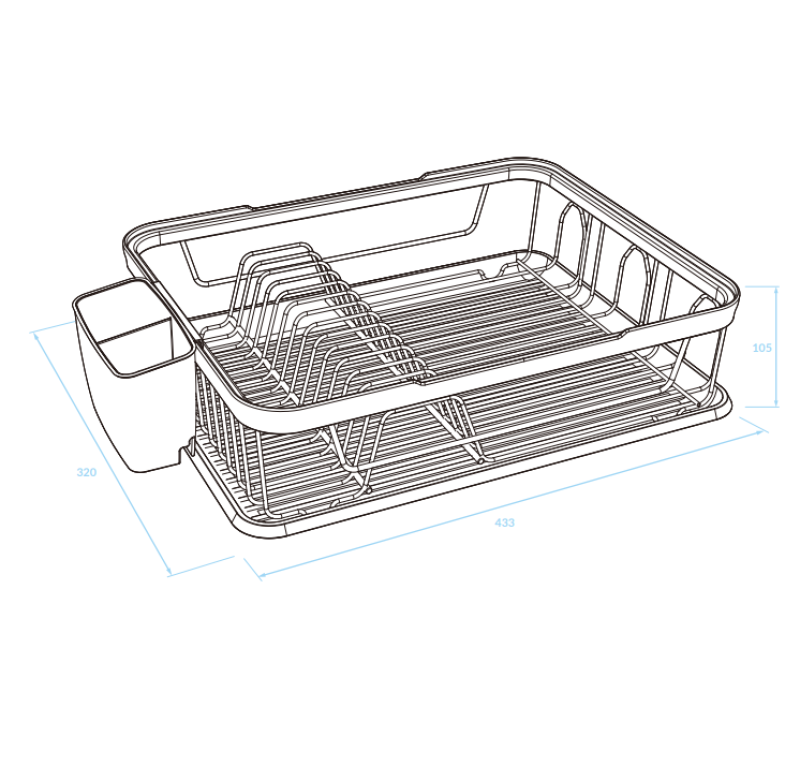 EPKA Miska černá/zlatá odkapávač nádobí ocel 43,3x10,5x32 cm 1208958249