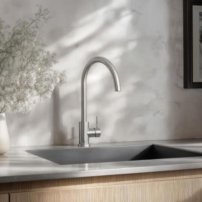 Ausmann Inox Round kuchyňská baterie s otočným výtokem, kompletně z nerezové oceli, 1208958308