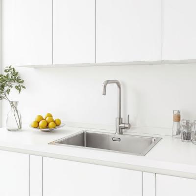 Ausmann Inox Square kuchyňská baterie s otočným výtokem, kompletně z nerezové oceli 1208958309