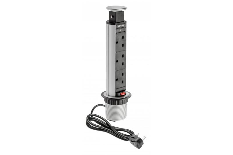 Prodlužovací kabel pro stolní počítače 60 mm, 3x britská zásuvka (stříbrný) ENGLISH VERSION 1208958627