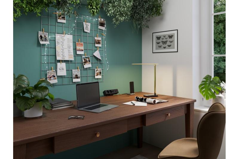 Deco Bureau lamp Bressi 8W 450lm AC220-240V 3-CCT Bezdrátové Nabíjení USB PF>0,5 RA>80 Černá / Zlatá 1208962479