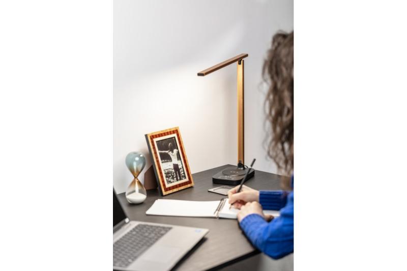 Deco Bureau lamp Bressi 8W 450lm AC220-240V 3-CCT Bezdrátové Nabíjení USB PF>0,5 RA>80 Černá / Zlatá 1208962479