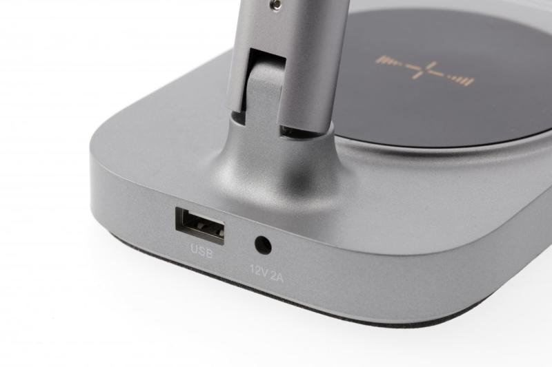 Decor Stolní lampa Bressi 8W 450lm AC220-240V 3-CCT Bezdrátové Nabíjení USB PF>0,5 RA>80 Šedá 1208962480