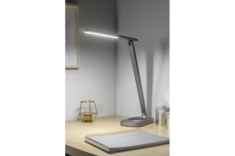 Decor Stolní lampa Bressi 8W 450lm AC220-240V 3-CCT Bezdrátové Nabíjení USB PF>0,5 RA>80 Šedá 1208962480