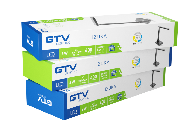 Decor IZUKA LED stolní lampa 6W 400lm AC220-240V 50/60Hz CCT indukční nabíječka černá. 1208962497