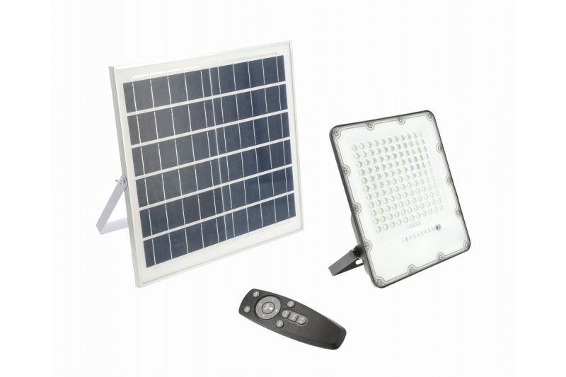 Solární LED reflektor BRAVOS, 150W, 1500lm, 6400K, IP65, 120°, solární panel, dálkové ovládání, 3y 1208962682