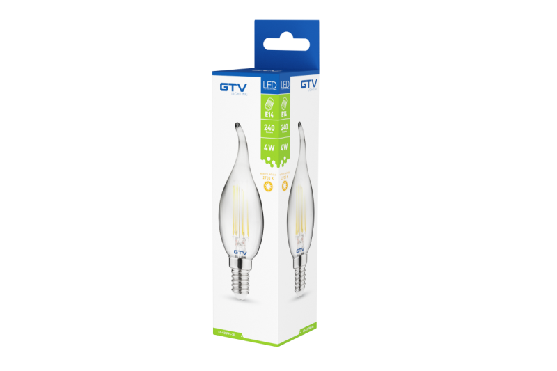 Dekorativní LED světlo, FILAMENT, C35L, 27006, E14, 4W, 240lm, AC220-240V/ 50-60Hz, RA>80, 360° 1208962696