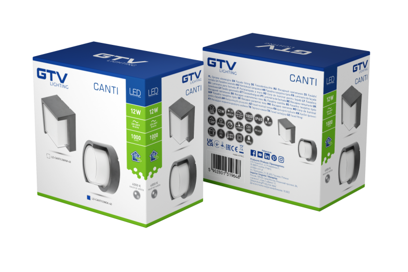 Dekorativní fasádní svítidlo CANTI LED 12W 1000lm AC220-240V 50 / 60Hz IP65 4000K 1208962698