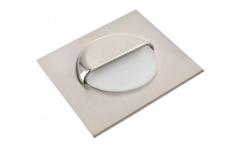 Dekorativní LED schodišťové svítidlo ESCADA KB DC12V čtvercové matné sklo 0,8W 70lm 4000K inox kabel 150cm.