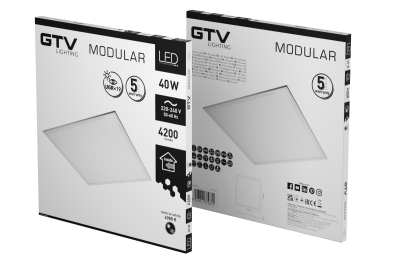LED svítidlo MODULAR, zadní deska, 60x60cm, 4000K, 40W, 4200lm, AC220-240V, PF>0,9, IP54, 5y, UGR<19 1208963000