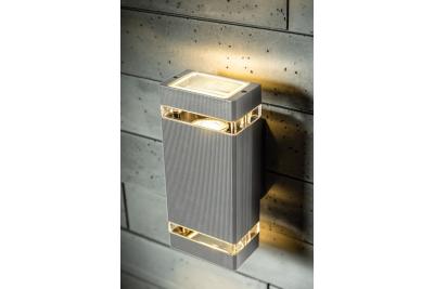 Deco nástěnné svítidlo s dvěma směry NESSA GU10 MAX. 2x50W IP54 AC220-240V 50/60Hz šedá. 1208963008