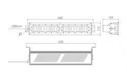 TEKSAS LED Highbay lampa, 100W, 12000lm, AC100-240V, 50/60Hz, IP 65, úhel světelného paprsku 60o, 4000K, šedá 1208963207