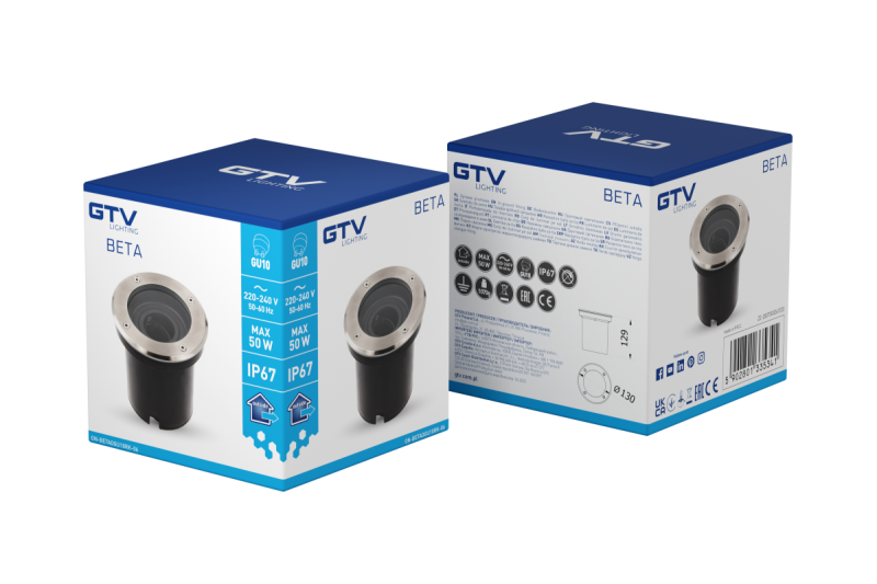 Dekor INRUN SVÍTIDLO BETA-O s nastavitelným úhlem max. 50 W GU10 IP67 AC220-240V 50/60Hz inox. 1208963698