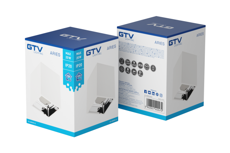 Dekor Stropní svítidlo ARIES PC 77x100mm IP20 max 20W čtvercové bílé/chróm. 1208963817