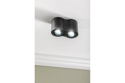 Decor Stropní svítidlo AVEIRO DUO hliník 160x80x85mm IP20 max 20W*2 kulaté černé. 1208963826