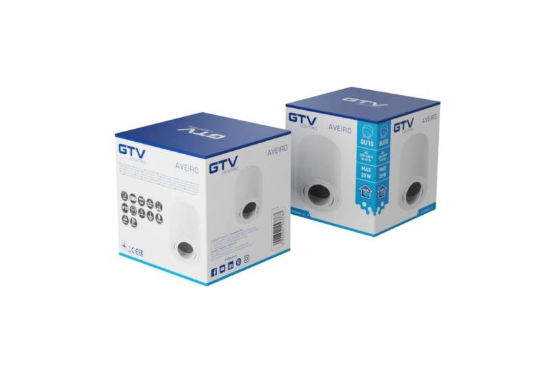 Dekor Stropní svítidlo AVEIRO hliník 80x85mm IP20 max 20W kulaté bílé. 1208963831