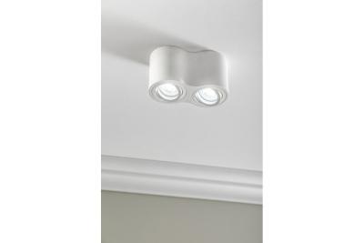 Dekor Stropní svítidlo AVEIRO DUO BIS hliník 160x80x90mm IP20 max 20W*2 kulaté bílé. 1208963835