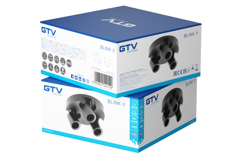 Decor Stropní svítidlo BLINK II max. 250V 50/60 Hz GU10 max. 20W*3 IP 20 trojitý černý 1208963848