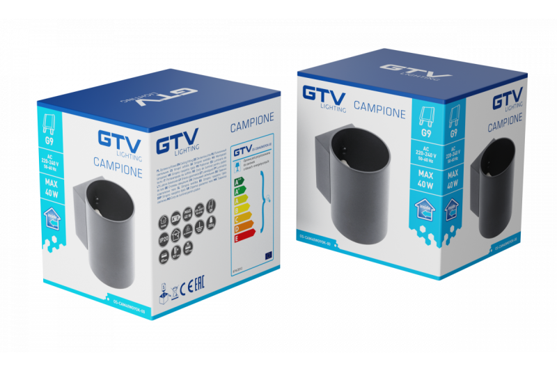 Dekorativní nástěnné svítidlo CAMPIONE hliník G9 IP20 max. 40W IP20 kulaté černé. 1208963851