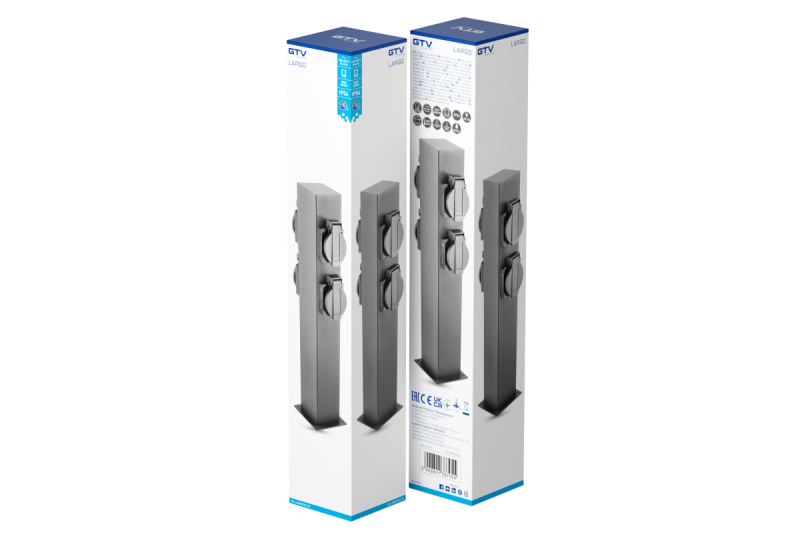 Dekorační zahradní sloupek LARGO-P 36 IP44 AC220-240V 50-60Hz 4*schuko zásuvka max. 3500W sloupek grafit. 1208963917