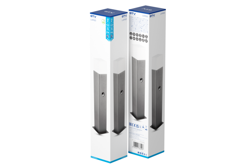 Dekorativní zahradní svítidlo LARGO-P PIR 50 E27 MAX.15W IP44 AC220-240V 50-60Hz sloup grafit. 1208963920
