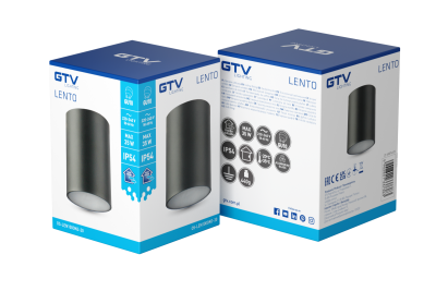 Dekor Stropní svítidlo LENTO alum 100x130 IP54 MAX.35W kulaté grafit. 1208963924