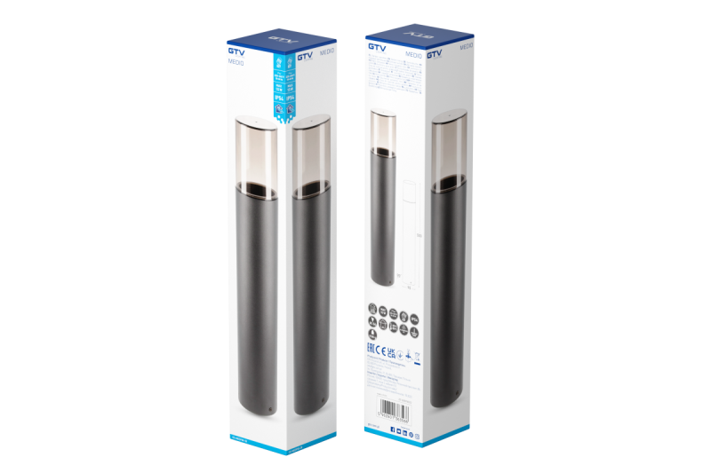 Decorativní zahradní osvětlení MEDIO-P 50 E27 MAX.15W IP54 AC220-240V 50-60Hz sloupek grafit. 1208963939