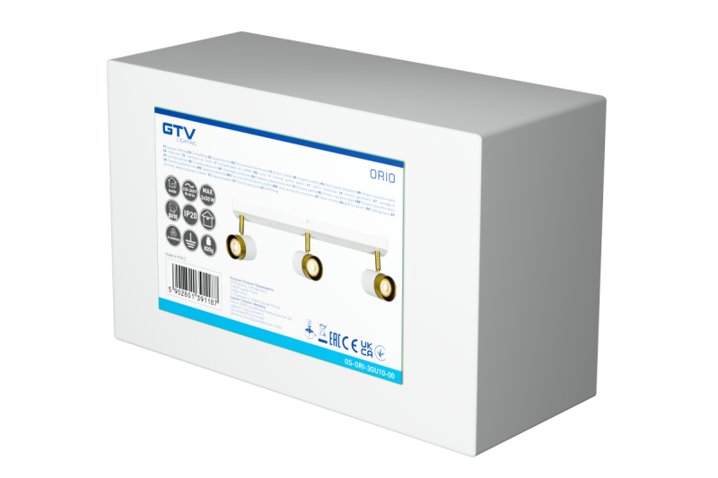 Plafondová svítidla ORIO hliník 43,0x5,5x14,0 IP20 3*GU10 max. 50W kulaté bílé. 1208963966