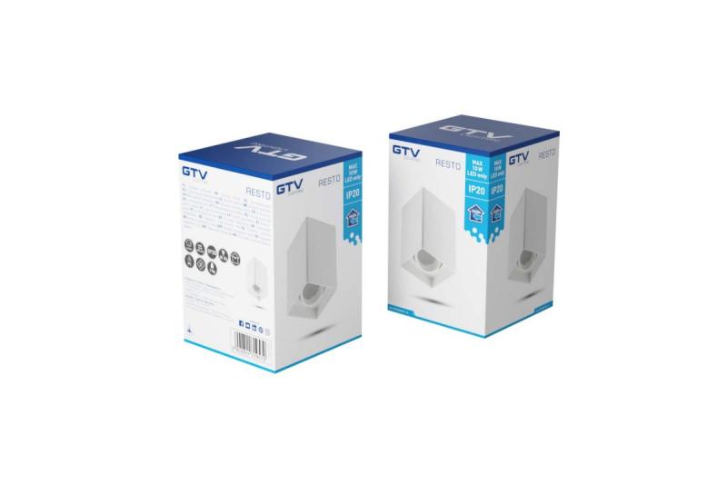 Deco Stropní svítidlo RESTO PC 80x80x125mm IP20 max 20W čtvercové bílé. 1208963988