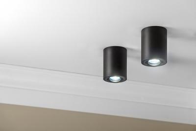 Decorační lampa povrchově montovaná SENSA hliník 85x115 IP20 max 50W kulatý černý kryt. 1208964004