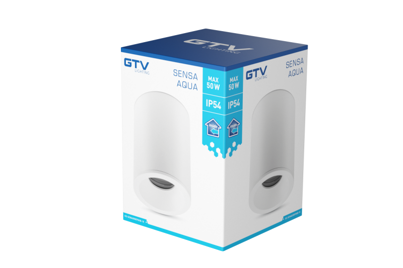 Decorační stropní lampa SENSA AQUA hliník 85x115 IP54 max 50W kruhová bílá. 1208964007