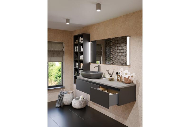 Dekor SENSA AQUA stropní svítidlo hliník 85x115 IP54 max 50W kruhové šedé. 1208964008