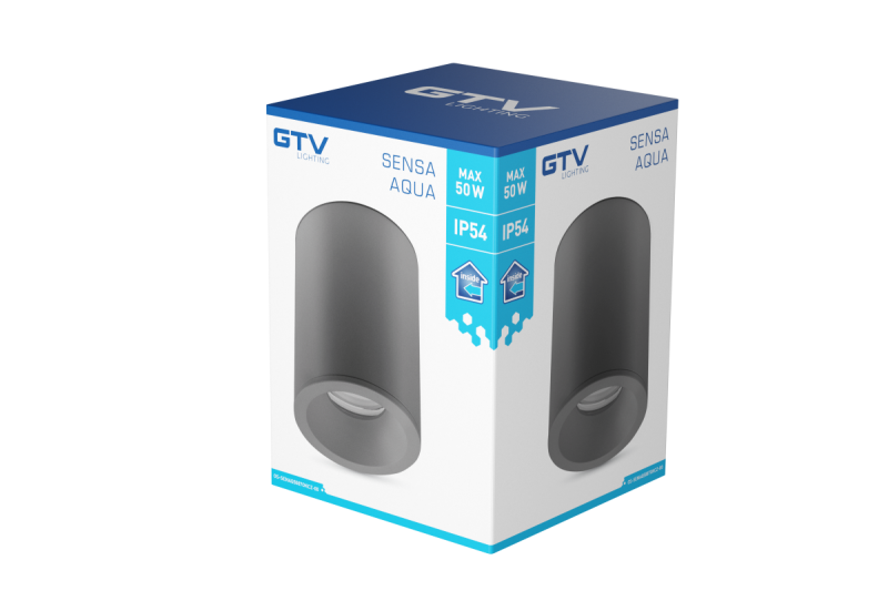 Deco SENSA AQUA stropní svítidlo alum 85x115 IP54 max 50W kulaté černé. 1208964009