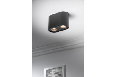 Decor Plafondová lampa SENSO DUO hliník 83x165x110 IP20 max 50W kulatá černá. 1208964011